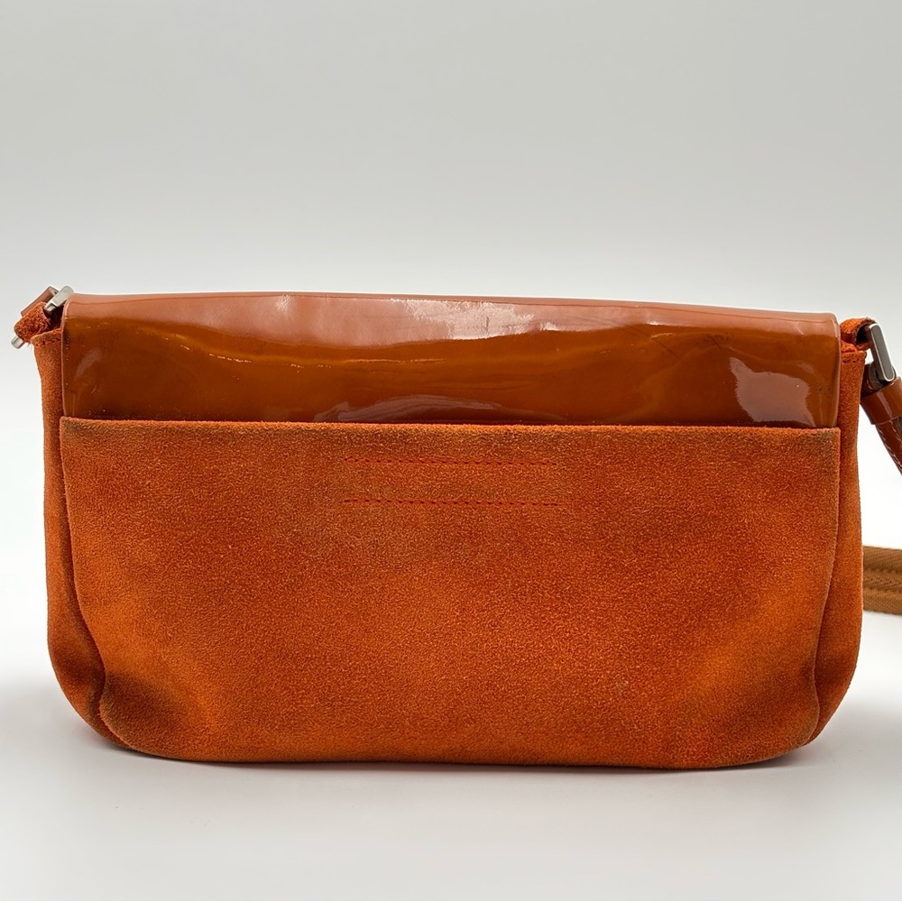 Prada Burnt Orange Patent & Suede Shoulder Bag - Picture 2 of 9
